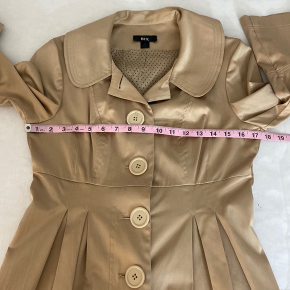 Vintage Y2K Satin Bell Sleeve Trench Jacket - Picture 4 of 16